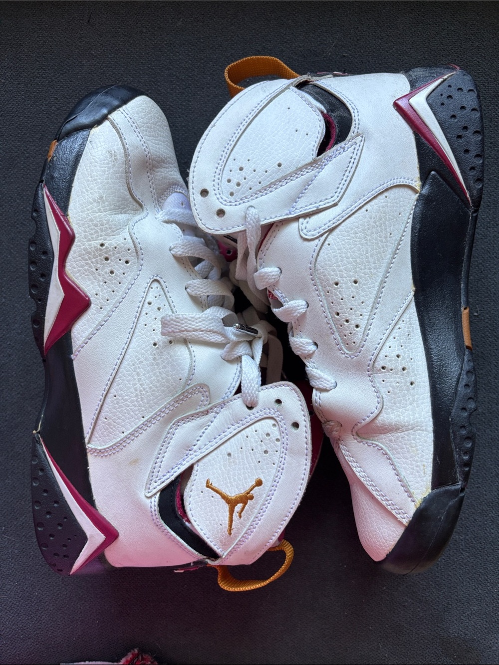 Jordan Kids White, Black & Pink Basketball Sneakers